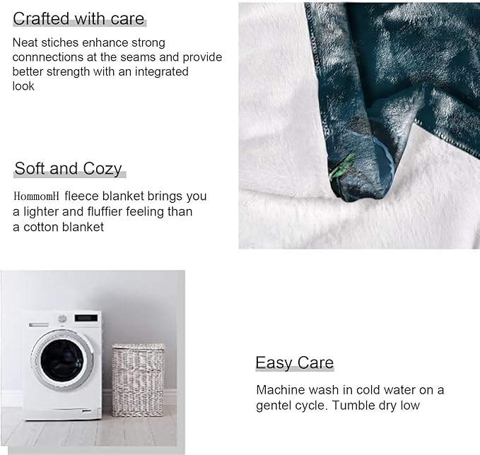 HommomH 50"x60" Jungle Animals Blanket Soft Cozy Fleece Throw for Couch Sofa Bed Tiger Leopard Lion Panther Print