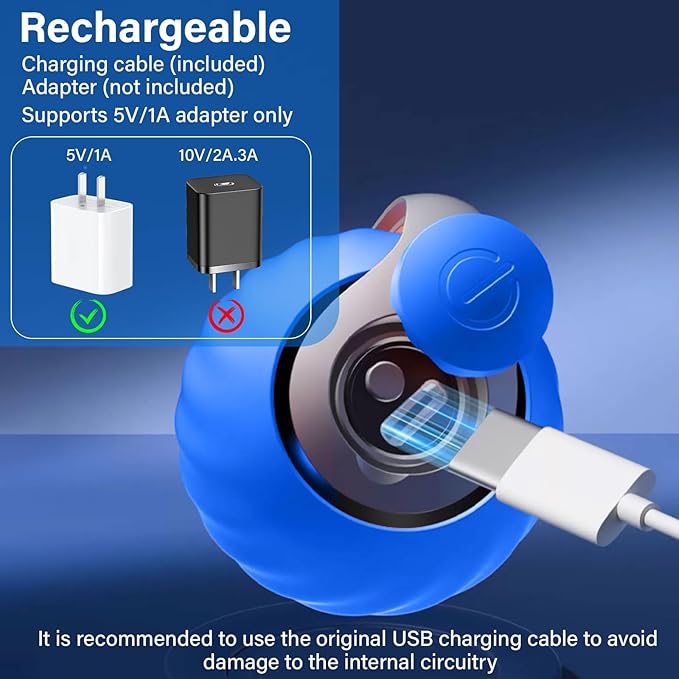 Interactive Cat Ball Toy with Feather, Speedy Tail 2.0 cat Toys, Smart Cat Toys Ball for Indoor Cats, Motion Activated Automatic Cat Toy Ball, USB Rechargeable Cat Toys, Blue