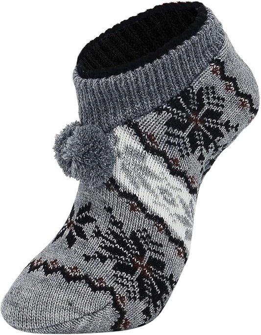 American Trends Fuzzy Socks for Women with Grippers Non Slip Christmas Socks
