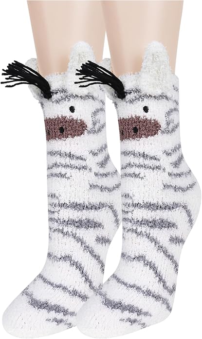 Benefeet Sox Cute Fuzzy Socks for Women Girls Fluffy Warm Cozy Novelty Slipper Socks Funny Animal Plush Sleeping Socks