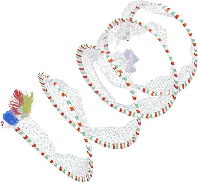 Cat Tunnel Toy with Interactive Kicking Toy for Cats and Kittens Engaging Play Kitten Accessory for Indoor Fun and Activity