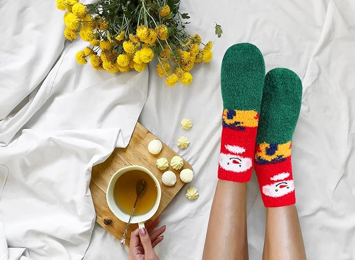 Benefeet Sox Cute Animal Fuzzy Socks for Women Girls Funny 3D Animal Cozy Socks Fluffy Slipper Socks Plush Comfy Soft Socks