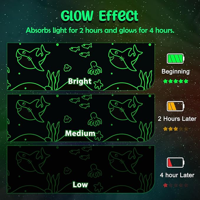 Shark Toys Gifts for Boys Girls - Glow in The Dark Ocean Animal Blanket Best Christmas Birthday Valentines Easter Decor Presents for Kids Age 1-14 Years Old Teens Child Toddler Son Soft Throw 50"x60"