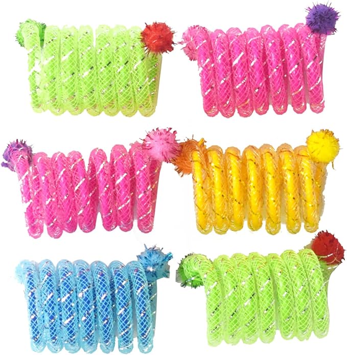 IUHKBH Cat Springs, 6 PCS Colorful Springs Cat Toys Interactive Cat Toy Plastic Coil Spiral Springs for Cat Kitten