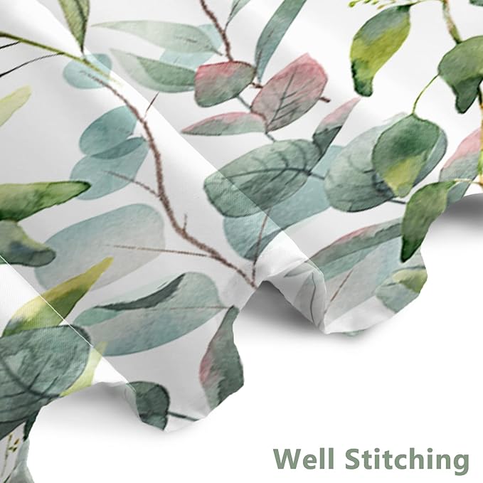 AWERT Shower Curtain Plants for Bathroom,Waterproof Quick-Drying Green Leaves Shower Curtain Set with Hooks 48x72 Inch