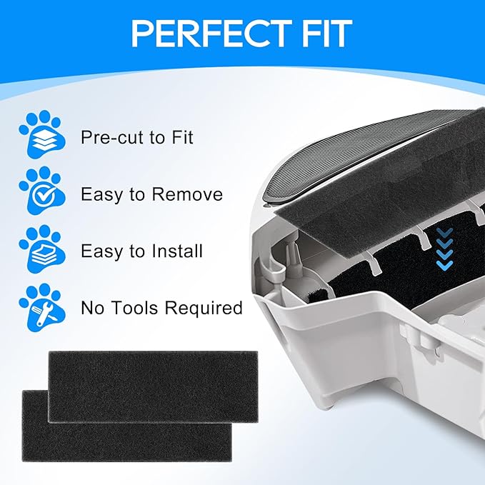 Carbon Filters for Litter-Robot 3, Activated Carbon Litter Box Filter for Litter-Robot 3 Self Cleaning Cat Litter Box Filters, Accessories Replacement, 6 Pack