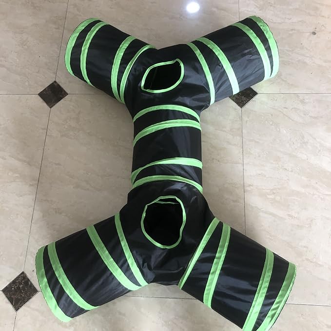 Cat Tunnels, Pet Ferret Rabbit Bunny Tunnels Tubes Subway Habitats, S-Style, DIY Cat Peekaboo Maze House Tent Bed, Kitten Interactive Toy (YY Type Tubes)