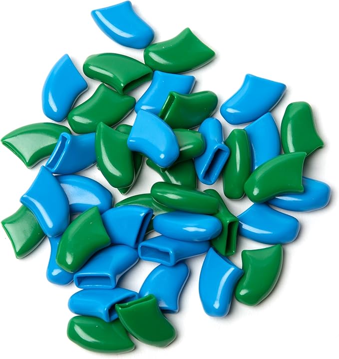 Soft Claws Nail Caps for Dogs with Non-Slip Design Made in USA - 40 Dog Nail Covers for Long-Lasting Protection of Floors and Furniture - Green & Blue, XXL