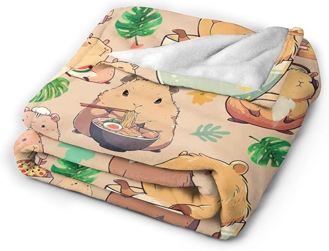 Capybara Gifts Blanket Bed Throw Blanket Soft Lightweight Cozy Warm Blankets for Kids Teens Men Women