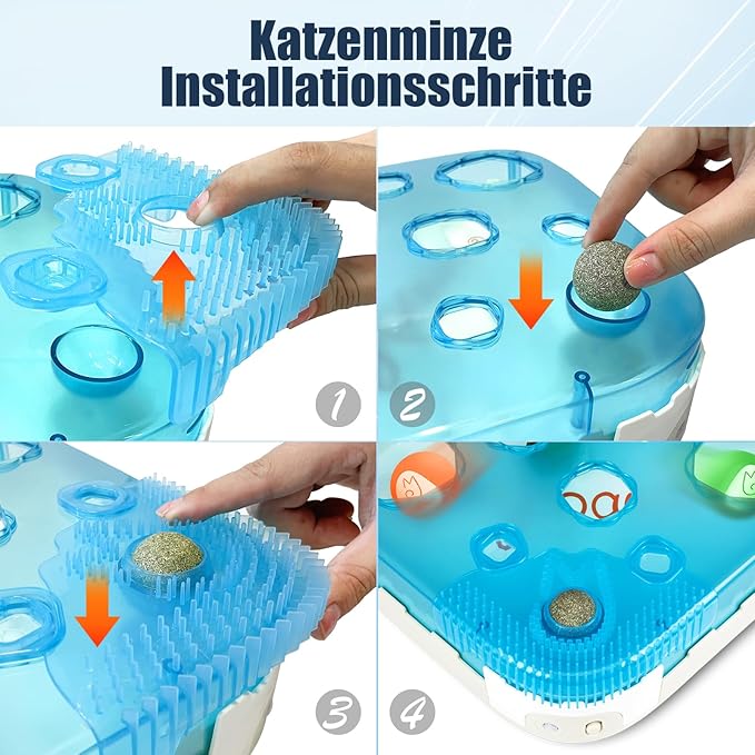 Migipaws Paw Palace Replacements,3 EVA Balls,1 Catnip Ball,2 Coconut Tree Teaser Pole Feather Accessories,Cat Ball Toys