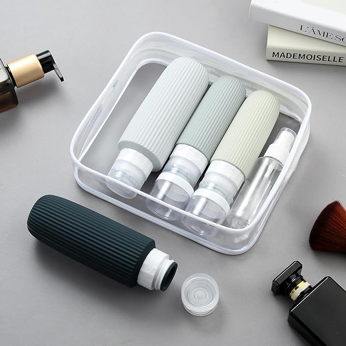 16 Pack Travel Bottles for Toiletries, Large 6oz Silicone Travel Containers jar for Toiletries, Leak Proof Refillable Liquid Shampoo And Conditioner Travel Essentials toiletry Bottles