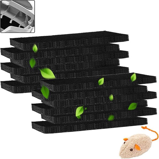 12 Pack Carbon Filters Compatible with Cat Automatic Litter Box Robot 3, Thick Replacement Filters to Absorbs Odors Controls Moisture Keeps Home Smelling Fresh