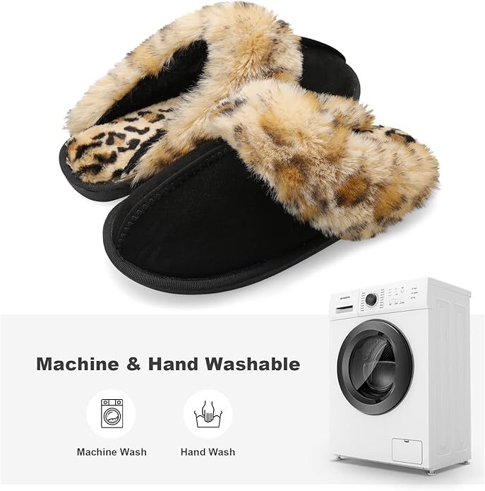 Besroad Winter Fuzzy House Slippers Sandals Plush Faux Fur Fluffy Flats Slippers Warm Slide Shoes for Women