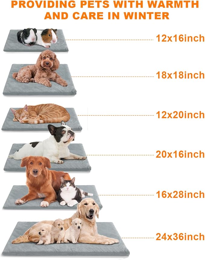 Pet Heating Pad for Cat & Dog Outdoor, Indoor Warming Heated Mat Pad, Waterproof Heated Dog Cat Bed with Chew Resistant Cord for Outside, Pet Heater Warmer Blanket for Puppy & Kitten
