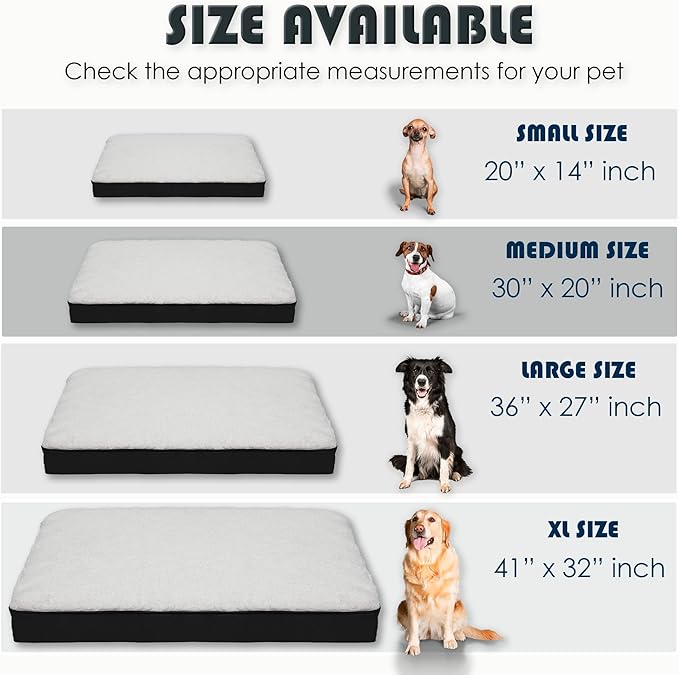 Orthopedic Dog Bed, Memory Foam Revisable Two Side with Washable Removable Cover,Medium, 30”x20”