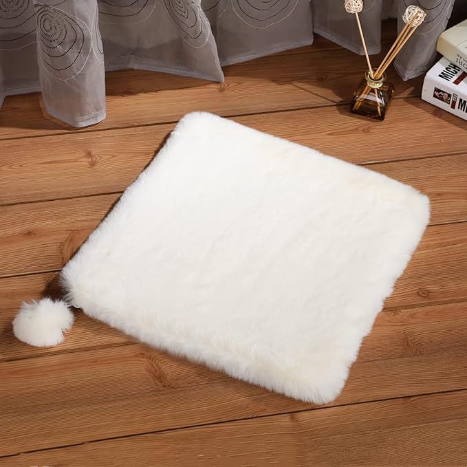 SHENGOCASE 2-Pack 11.8“ Square Faux Rabbit Fur Cat Dog Bed Cushion Pad Mat, Cat Tree Tower Replacement Cushion Pad, Pad for Window Perch, Cat Dog Carrier House Cage Crate Kennel Furniture