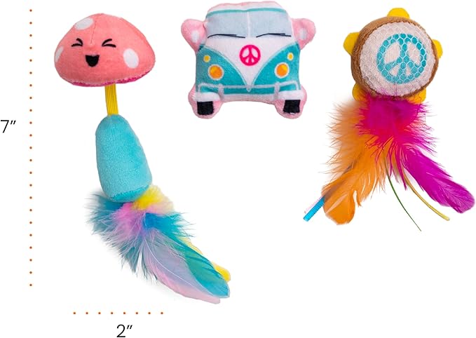 Catstages Festival-Themed Interactive Plush Catnip Cat Toys - 3 Pack