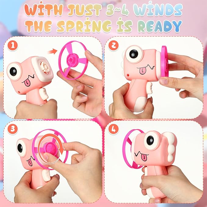 45 Pcs Cat Fetch Toy with Colorful Flying Propellers Set Cat Interactive Toys Playing Tracking Propeller Toy for Indoor Outdoor Kitten Training Chasing Training Hunting, Dinosaur Style