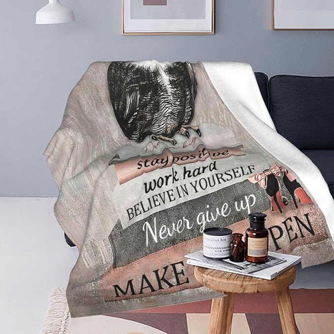Owl Reading Blanket Inspirational Book Decor Throw Blanket Super Warm Soft Plush Lightweight Fleece Flannel Blanket Gifts for Readers Study Girls Boys Women Adults for Winter Couch Bedding 40"X50"