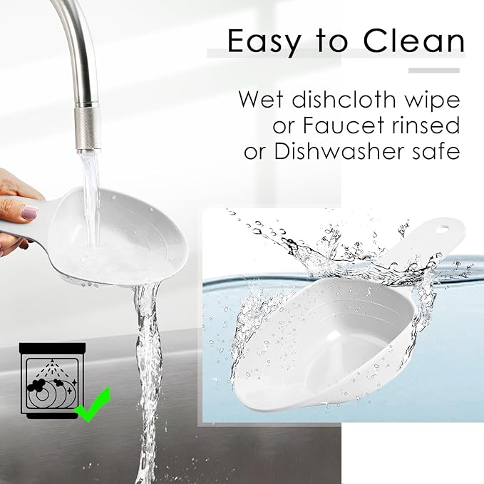 Dog Food Scoop-Melamine Pet Food Measuring Cup - 1 Cup 1/2 Cup 1/4 Cup Dog Cat Bird and Rabbit Food Feeding Scoop Dishwasher Safe - White