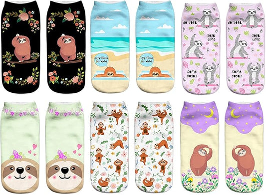 Benefeet Sox Funny Ankle Socks Cute Novelty No Show Animal Fruit Flower Cartoon Colorful Graphic Low Cut Socks for Women Girl