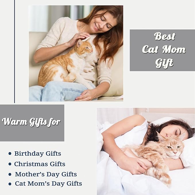 Mosslink Cat Mom Blanket 60"x50", Cat Lover Gifts for Women, Cat Gifts for Cat Lovers, Cat Mom Gifts for Women Birthday, Best Cat Mom Ever Blankets, Christmas Mothers Day Cat Gifts for Cat Mom