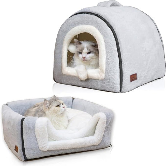 Cat Bed for Indoor Cats,Foldable cat cave,Anti-Slip & Water-Resistant Bottom,cat Houses for Indoor Cats or Small Dogs,Kitten Tent,Rabbit Bed,cat beds & Furniture