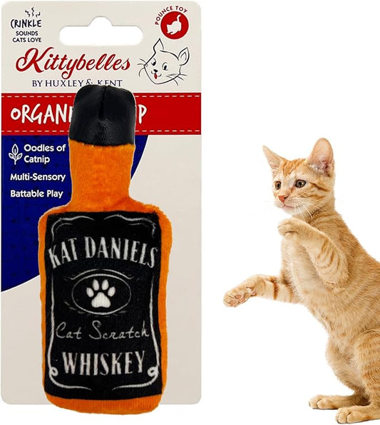 Huxley & Ket Plush Cat Toy | Kat Daniels Whiskey | Nappy Hour Strong Catnip Filled Cat Toy | Plush Interactive Kitten and Cat Toy with Catnip and Crinkle | Kittybelles