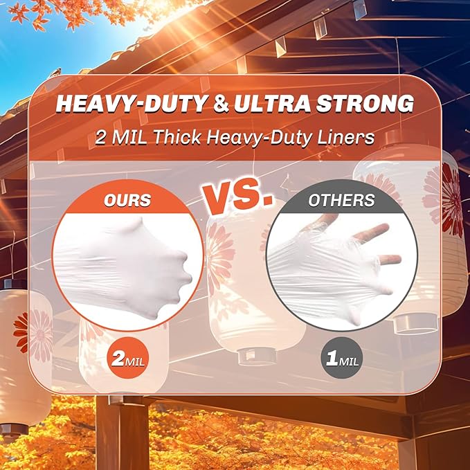 45-Pack KYOYA Litter Box Liners - Heavy Duty, Large, Tear Resistant Cat Litter Liners - Drawstring Cat Litter Bags Liners - Jumbo, Unscented