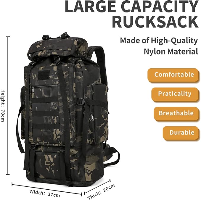 100L Camping Hiking Military Tactical Backpack Outdoor Climbing Sport Bags for Camping,Backpacking
