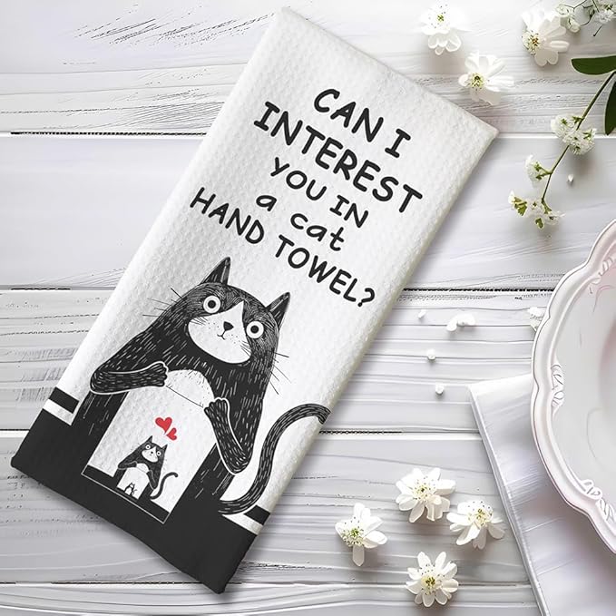 Cat Kitchen Towels,Cat Hand Towel,Cat towels,Cat Dish Towel,Funny Kitchen Towels,Black Cat Gifts,Cat Lady Gifts,Black Cat Decor,Cat kitchen Accessories,Cat Mom Gifts,Gifts for Cat Lovers for Women