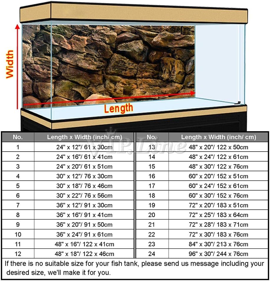 Rock Wall Aquarium Background Poster PVC Fish Tank Decor Landscape 24 36 48 72 (30" x 22"/ 76 x 56cm)