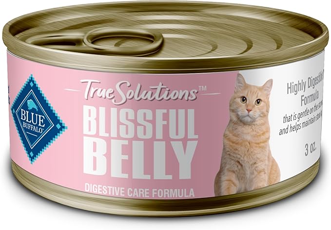 Blue Buffalo True Solutions Blissful Belly Digestive Care Natural Wet Food for Adult Cats, Chicken, 3-oz. Cans (24 Count)