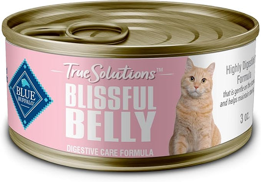 Blue Buffalo True Solutions Blissful Belly Digestive Care Natural Wet Food for Adult Cats, Chicken, 3-oz. Cans (24 Count)