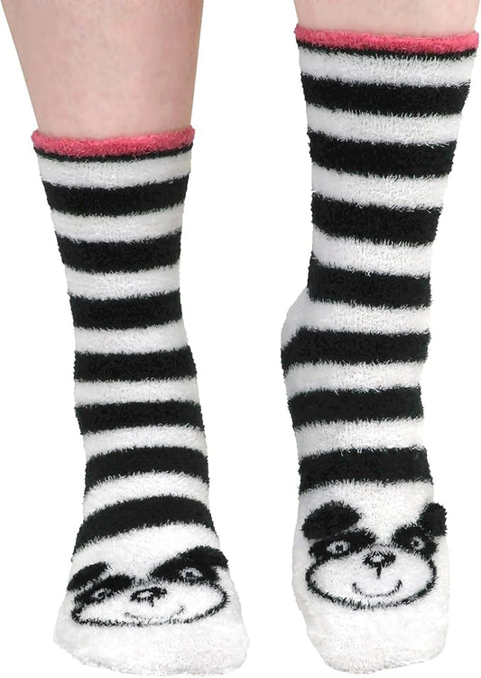 BambooMN Super Soft Warm Cute Women's Animal Non-Slip Fuzzy Fluffy Crew Winter Home Socks