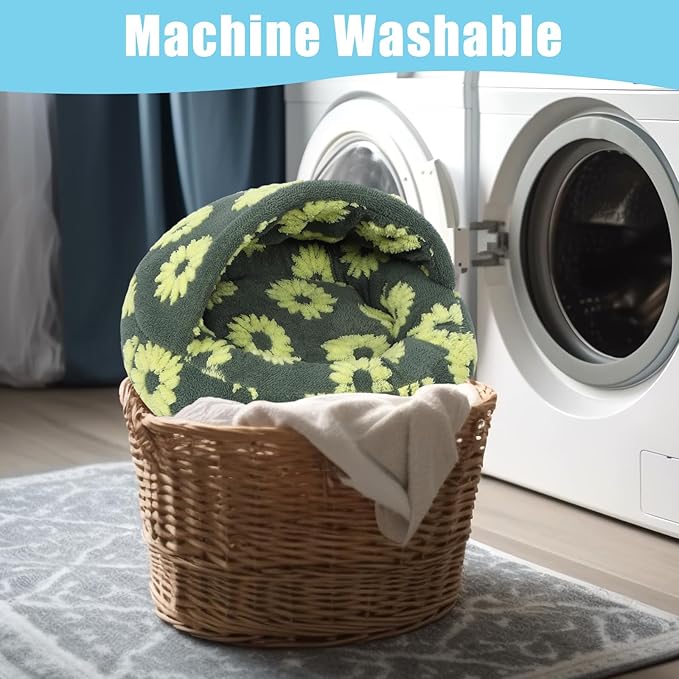 Dog Beds for Small Dogs, Cat Bed Cave, Washable Cute Cat Bed, Cozy Nook Pet Bed for Dogs or Cats, Anti-Slip Puppy Bed Fits up to 22 lbs Pets(Yellow, 24" x 24")