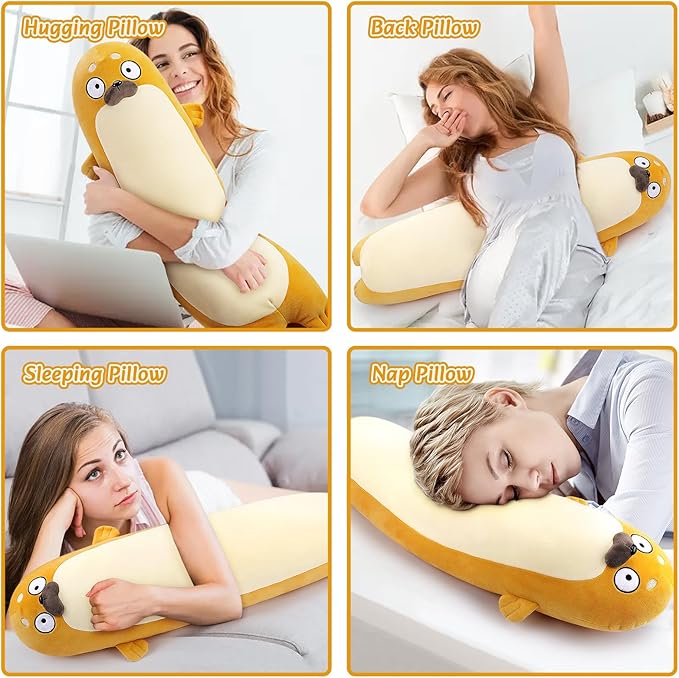 Large Seal Plush,33.5" Cute Plushies Long Seal Stuffed Animal,Weighted Seal Plush Toys,Cuddly Sleeping Hugging Pillows, Soft Giant Body Pillow,Seal Plushy Gift at Birthday Kids Adults