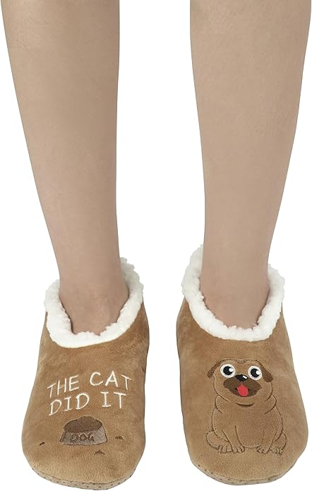 BenSorts Fuzzy Slipper Socks for Women Funny House Slippers with Grips