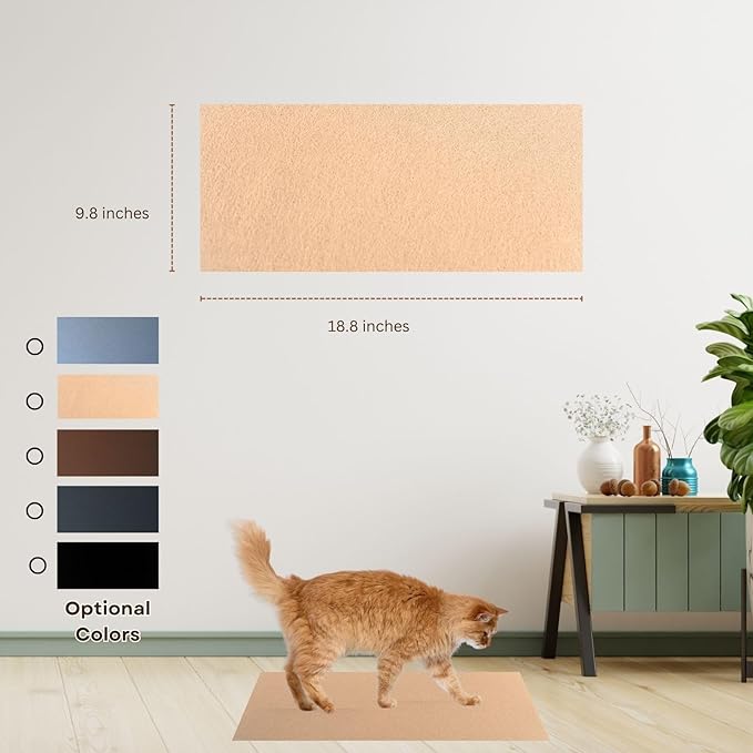 Cat Scratch Mat (Beige, 5-Pack, 9.8''*18.8''), Furniture Protector from Cats Scratching, Strong Self-Adhesive Backing for Easy and Sturdy Application, Versatile for Cat Trees, Posts, and Beds