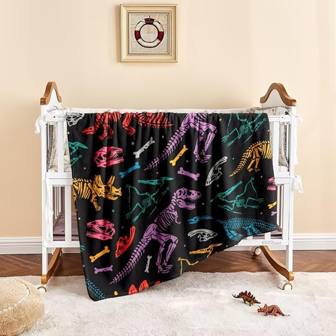 Dinosaur Blanket for Kids Boys Teens Toddler Soft Fuzzy Flannel Animal Throw Blanket for Adults Plush Dinosaur Christmas Birthday Gifts,50"x60"