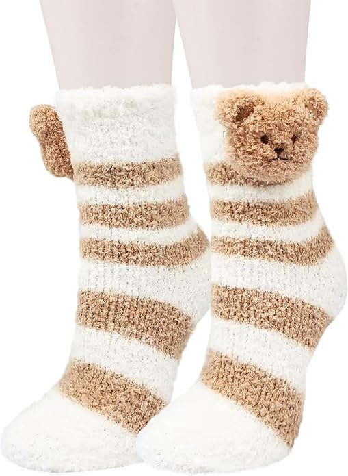 Benefeet Sox Cute Fuzzy Socks for Women Girls Fluffy Warm Cozy Novelty Slipper Socks Funny Animal Plush Sleeping Socks