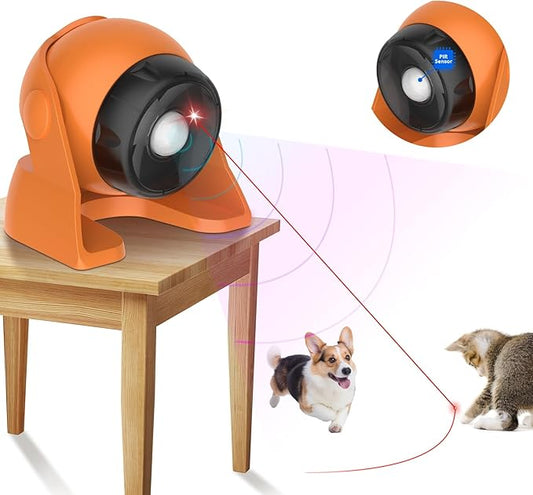 Motion Activated Cat Laser Toy, Interactive Cat Toys for Bored Indoor Adult Cats/Kittens/Dogs, Rechargeable Automatic Laser Cat Toys