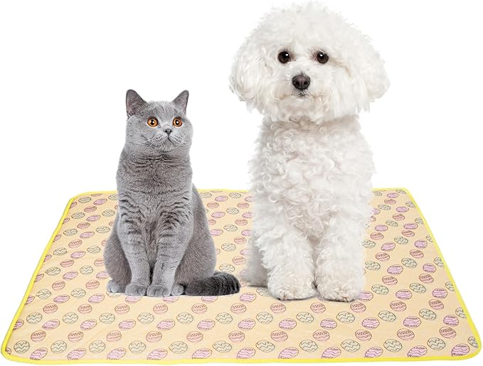 NACOCO Pet Cooling Mat Cat Dog Cushion Pad Summer Cool Down Comfortable Soft for Pets and Adults (M, Yellow)