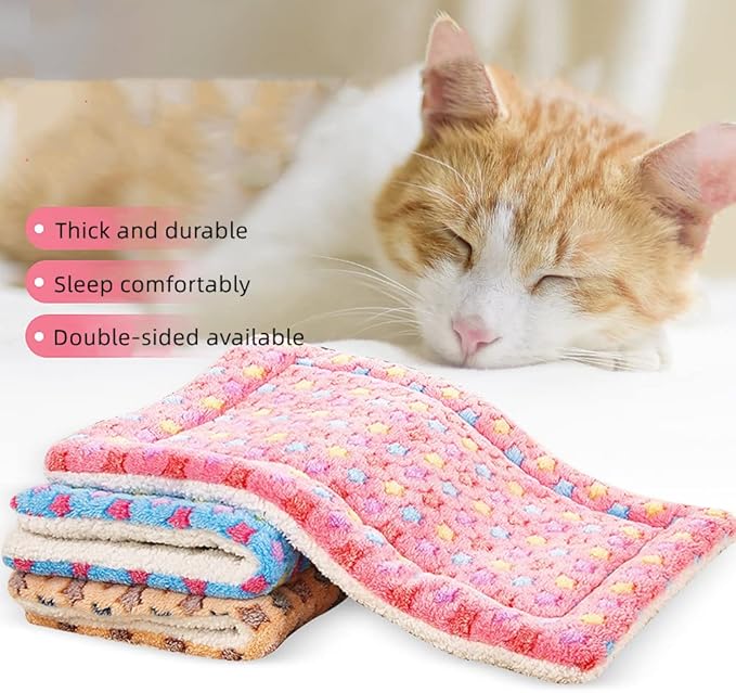 XZJMY 3Pcs Small Animal Bed Mat, Warm Bed Mat,Soft Plush Pad Mat,Small Animal Winter Sleep Bedding Mat for Small Medium Dog Cats