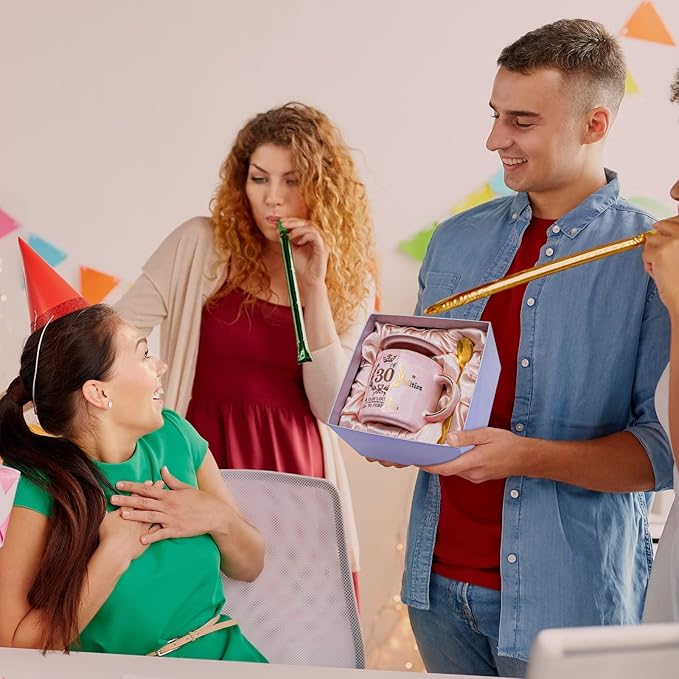 30th Birthday Gifts for Her, Fabulous 30 Limited Edition, 14oz Gold Pattern Coffee Mug, Microwave Dishwasher Safe, Unique Gift for Best Friend, Wife, Sister, Coworker, Beautifully Gift Boxed.