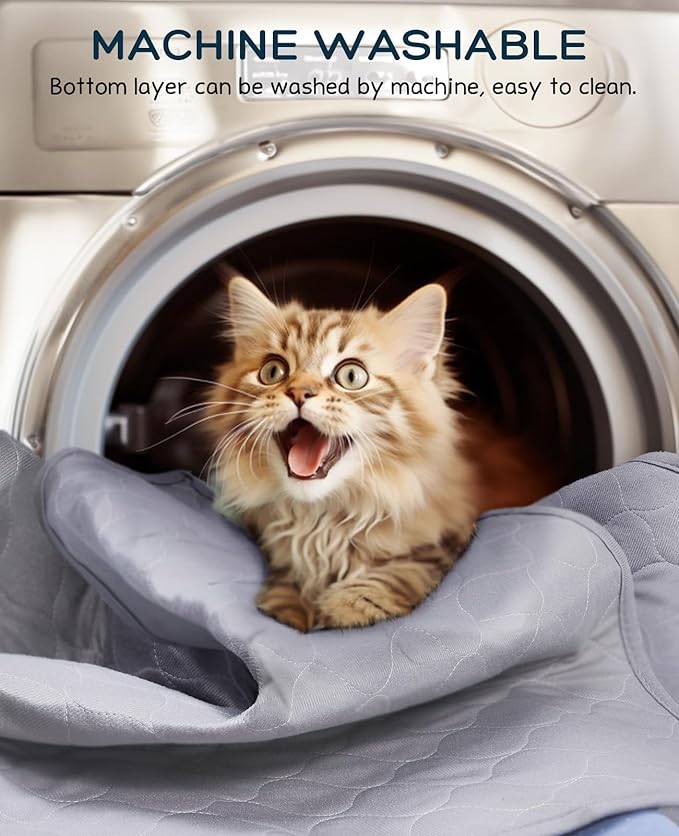 BurgeonNest 45"x 32" Cat Litter Mat, Washable Extra Large XL Kitty Litter Trapping Mat, Smooth and Comfortable Material