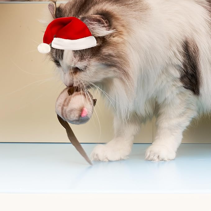 PETGEEK GiGwi Chirping Mouse Cat Toys Realistic Bird Plush Toy- Perfect Melody Chaser Cat Toys for Bored Indoor Adult Cats- Hangable Design Best Gift for Birthday, Thanksgiving, Christmas, New Year