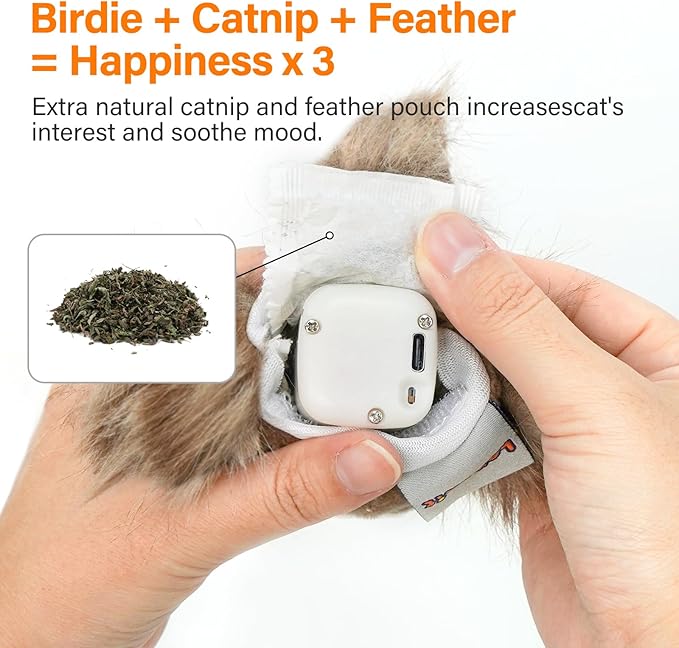 Cat Toys for Indoor Cats, Flapping Bird Cat Toy, Electric Simulated Chirping Bird Interactive Cat Toy with Flappy Wings, Rechargeable Touch Activated Cat Toys with Catnip and Feather - Owl