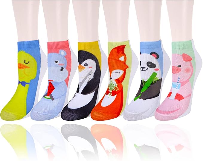 Benefeet Sox Funny Ankle Socks Cute Novelty No Show Animal Fruit Flower Cartoon Colorful Graphic Low Cut Socks for Women Girl