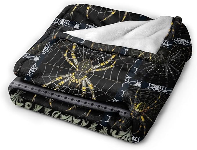 Spider Blanket Spider Throw Blanket Spider Decor Stuff Merch Cozy Print Flannel Fleece Soft Plush Fuzzy Warm Lightweight Bedding Spider Gifts for Women Men Girls Kids 50"X40"